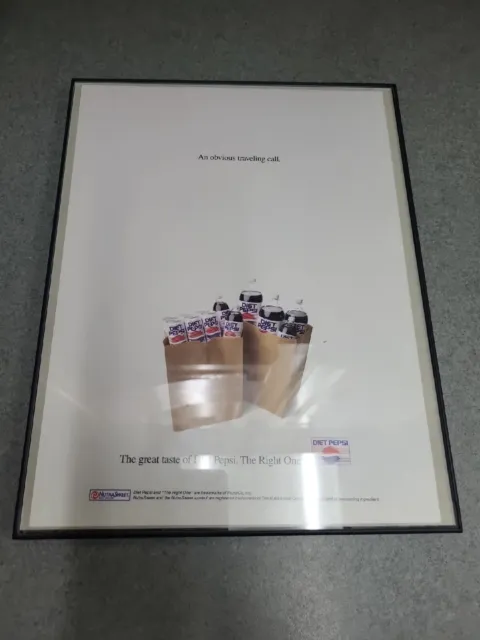 DIET PEPSI PRINT FRAMED AD 1990 Basketball PEPSI PROMO An Obvious Traveling Call