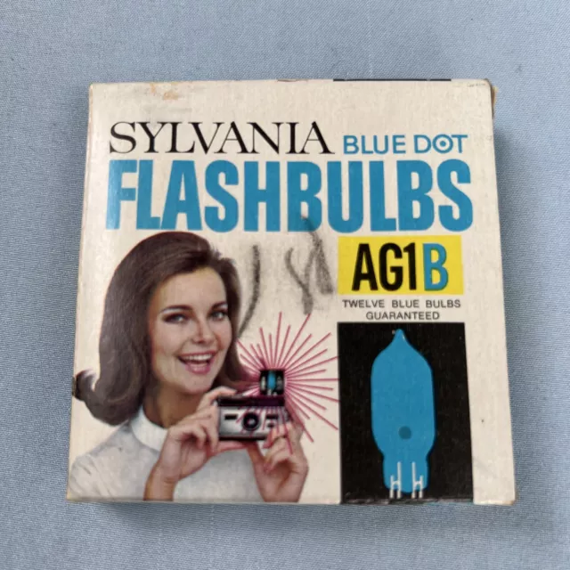 Bombillas de punto azul vintage Sylvania AG1B NUEVAS 12 bombillas de nuevo hechas en EE. UU.