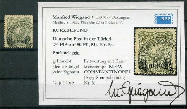 Türkei 5a mit selt.Entwertung gest. BPP Befund -,-EUR (B9391