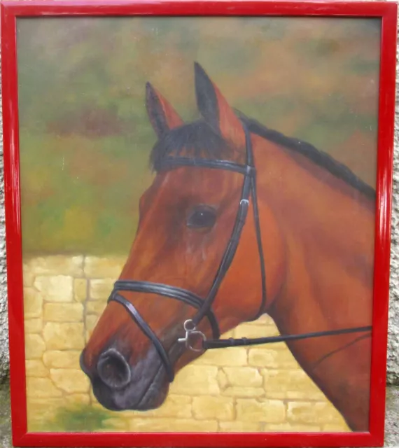 Testa Di Cavallo - Vecchio, Grande Quadro Dipinto Olio Su Tela