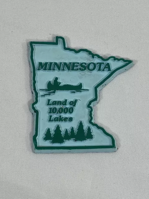 Vintage Minnesota Land Of 10,000 Lakes Refrigerator Magnet Aqua Blue / green