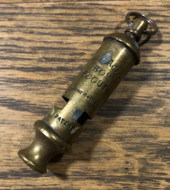 Antique Brass Pillar Top  1920’s Acme Boy Scouts General Service Whistle