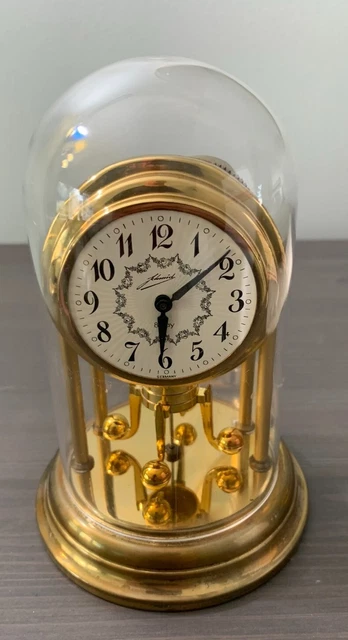 Vintage Schmid Anniversary Rotating Balance Windup Clock in Dome Not Working Vintage Schmid Anniversary Rotating Balance Windup Clock in Dome Not Working