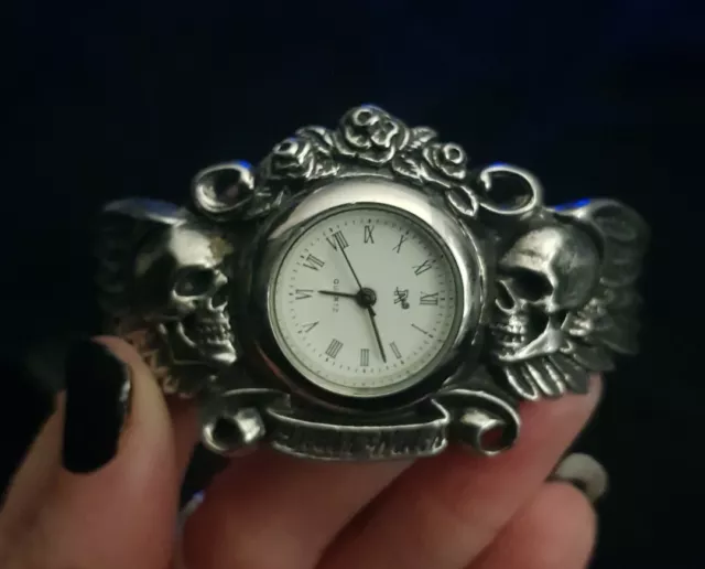 Extremely RARE Alchemy England Gothic Watch. Skull Wings. Death Watch