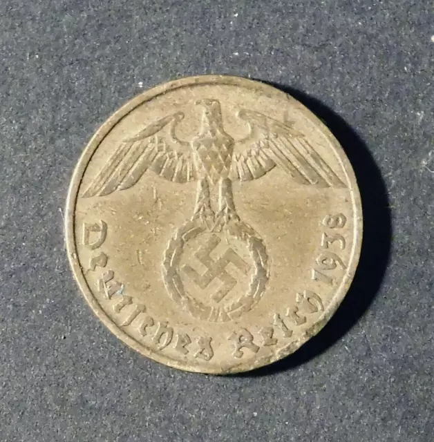 1938 A Germany WW2 WWII Nazi 5 Pfennig ***Nice collectable condition***