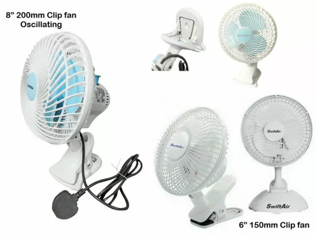 Clip On Air Fan Circulator Cooler Hydroponic Grow Room Tent Office Desk 6" 8"