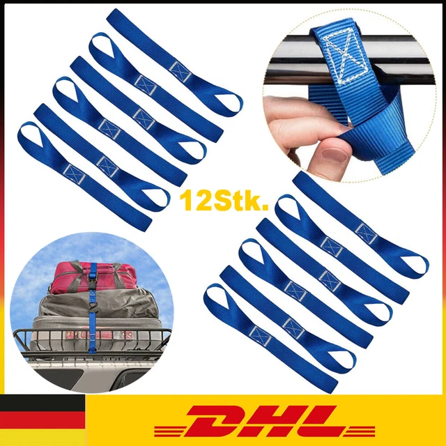 12x Zurrgurt Spanngurt Doppelschlaufe Gurtschlaufen für Motorrad Spanngurt Blau