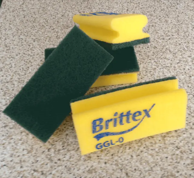 3M Brittex GGL-O green and yellow medium duty contract sponge / scourer pk of 10