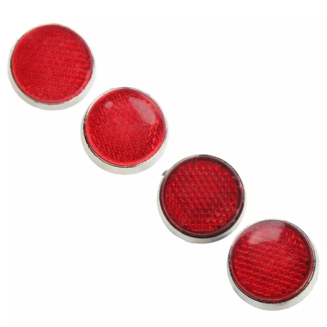 4Pcs Round Reflector 32mm High Brightness Waterproof Stylish Red Safety 2