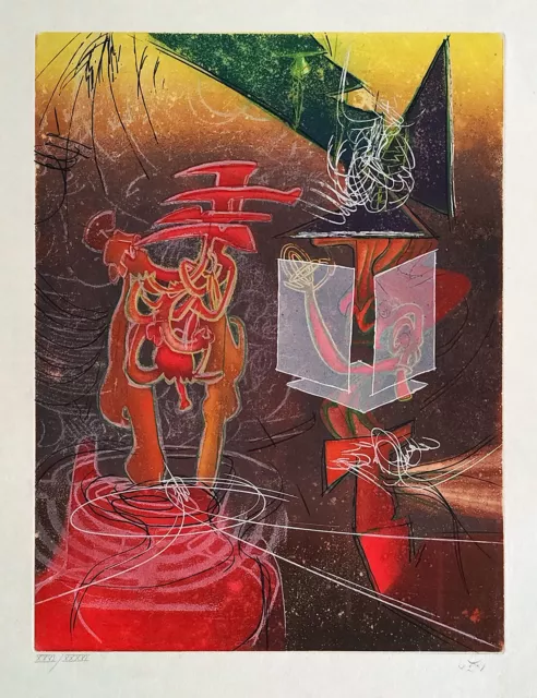 Roberto Matta - Nous Ne Sommes Pas Au Monde - hand signed / numbered  aquatint