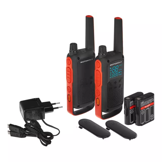 Pair Of Walkie Talkie Motorola Tlkr T82 +Charger+Batteries 10 Km