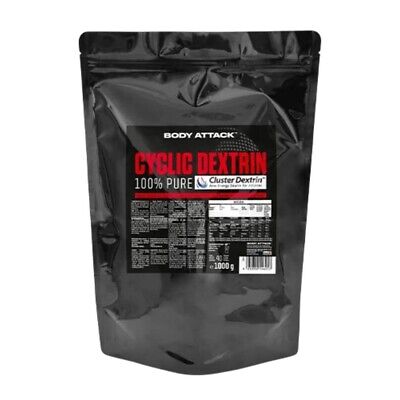 ( 28,90€/ KG) Body Attack Cyclic Dextrin 1kg/1000g Cluster Dextrin Vegan + Bonus