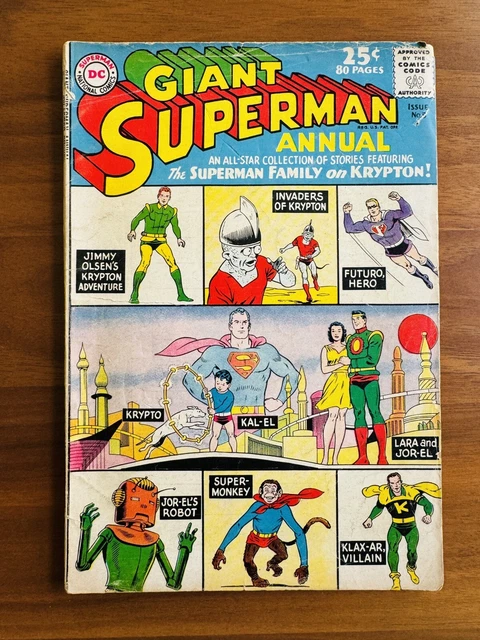GIANT SUPERMAN ANNUAL #5 Vintage DC Comic 1962 GD 3.5 EUR 17,79 ...