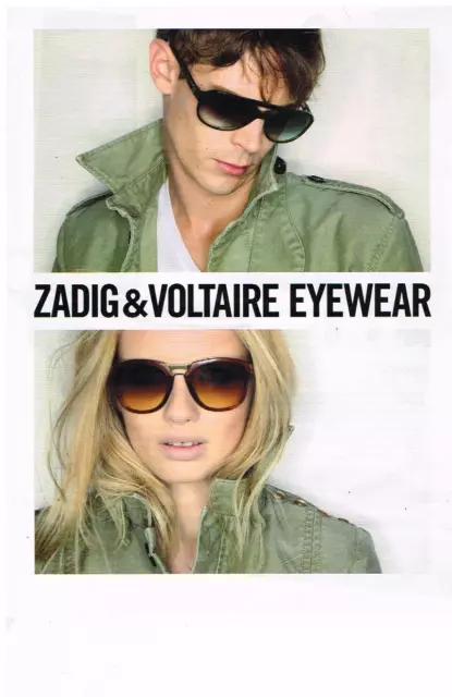 PUBLICITE ADVERTISING 105  2011   ZADIG & VOLTAIRE  collection lunettes solaires