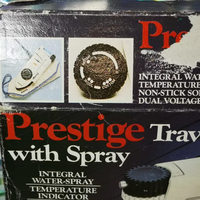 Vintage Prestige Travel Iron In Original Box With Spray & Instructions 3