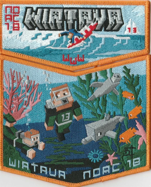 2018 NOAC OA Lodge 13 Wiatava Flap Set Lt. Orange Bdr. Orange County [GNY265]