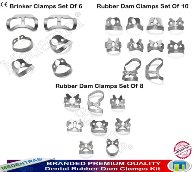 MEDENTRA® Rubber Dam Clamps Universal Ivory Endodontists Clamp Comprehensive Set