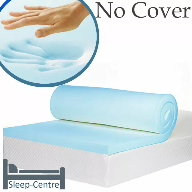 Cool Blue Memory Foam Topper, All Sizes,Depths & Cover Option. 1",2",3",4" 2