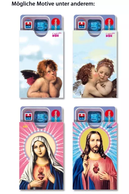 Hübsche ec Kartenhülle aus Karton Motiv Engel angel Putte Jesus Maria Madonna