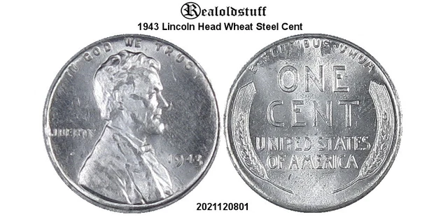 1943 Lincoln Head Wheat Steel Cent Penny SC1