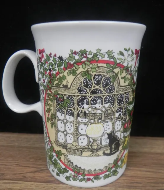 Dunoon Scotland Christmas CATS IN WINDOW & HEARTH.. 9 Oz Coffee Tea Mug Cup