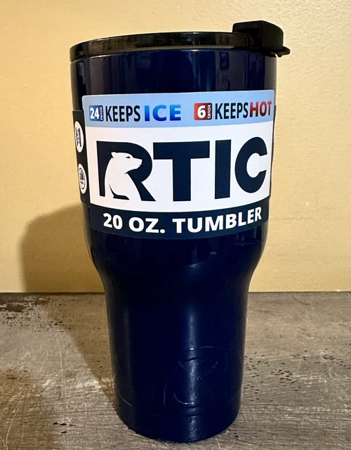 RTIC 20oz TUMBLER DARK BLUE NEW KEEPS ICE COLD / HOT