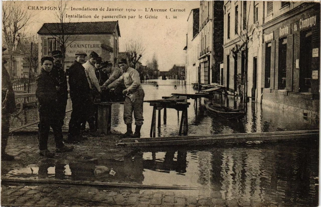 CPA CHAMPIGNY January 1910 L'Avenue Carnot-Installation (659608)
