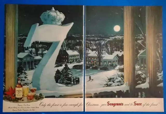 1948 2-Page Seagram's 7 Crown Whiskey 1940's Print Spirits Ad Only the finest...