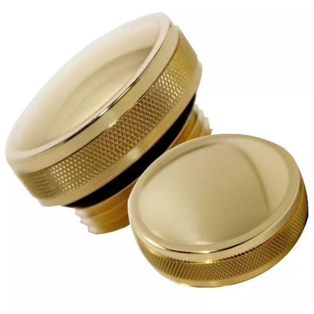 Custom Motorcycle Oil Cap 1-1/4" Threaded for Mooneyes Oil Bag - Domed Brass