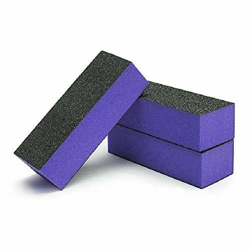 [BIG SALES] Black Grit Purple Sanding 3-Way 60/60/100 Nail Buffer Blocks -Choose