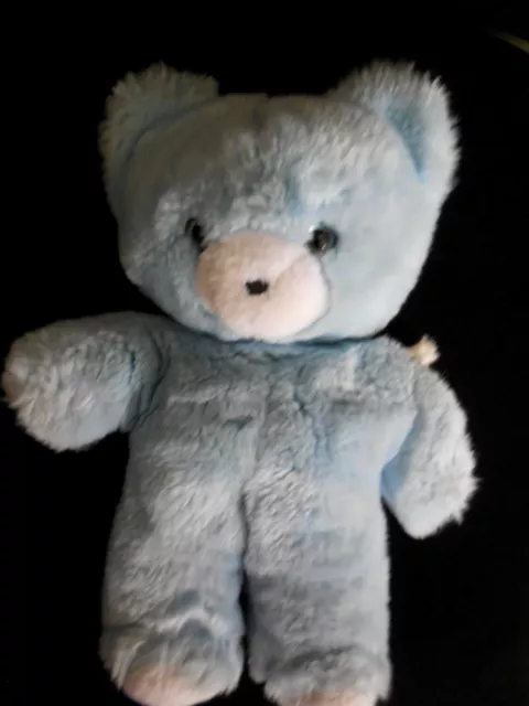 doudou peluche ours bleu clair ciel NOUNOURS vintage 26cm - état NEUF -