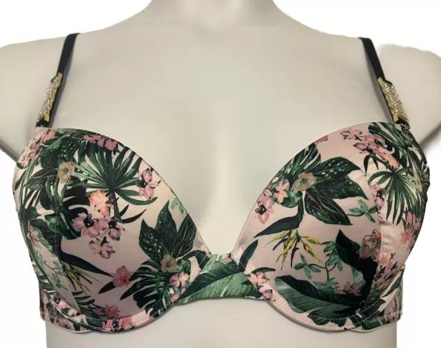Orchid Paradise Push-Up Bra with Rhinestone Chain Strap