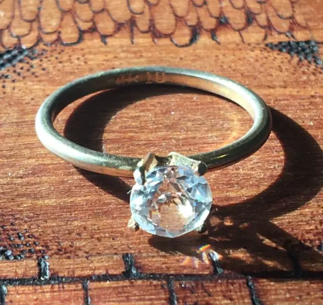 VINTAGE YELLOW GOLD Plated Uncas Vanderbilt Jewel CZ Engagement Ring ...