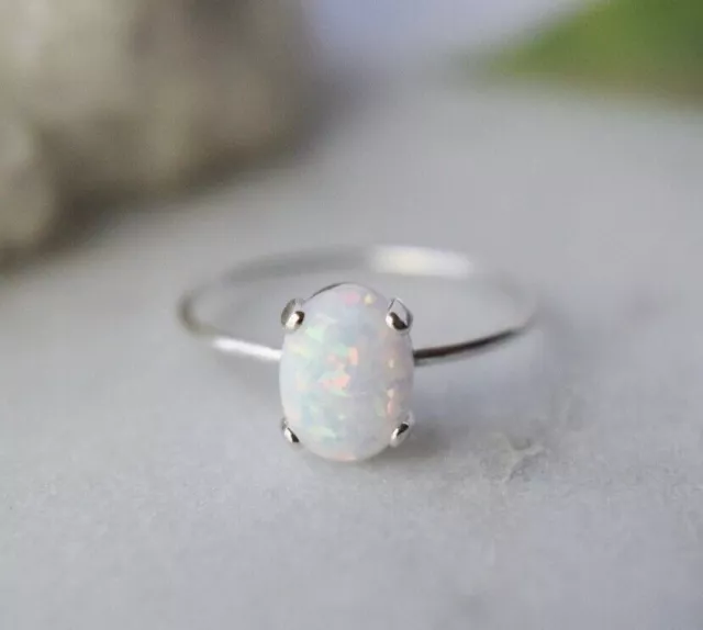 Opal Ring 925 Solid Sterling Silver Women Jewelry Beautiful Designer MO719 3