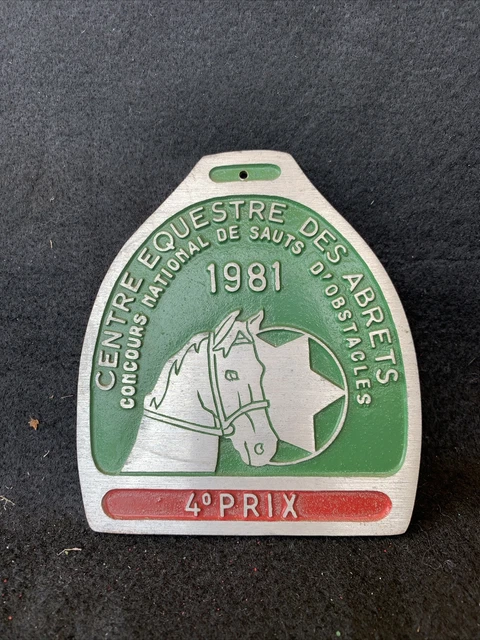 Plaque Concours Hippique – Prix De La Ville Du Chesnay – 1987 – Métal