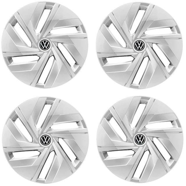 VW ID4 ID5 18” Steel Wheel Silver Wheel Hub Cap Trims Set Of Four