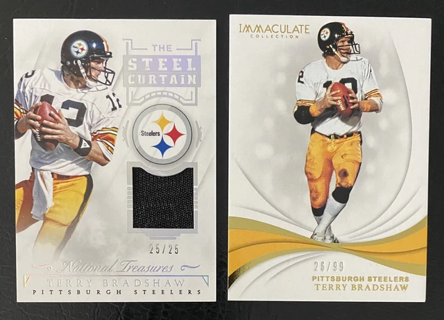 2016 National Treasures Steel Curtain ￼Patch Steelers Terry Bradshaw /25 + # 82