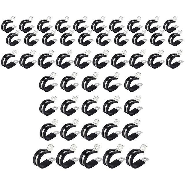 Confezione da 50 morsetti in gomma fascette per tubi flessibili per 6 mm 8 mm 10 mm 14 mm 16 mm 20 mm cavo