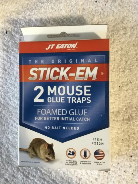 Stick-em 2 Mouse Glue Traps Foamed Glue No Bait Needed Case Of 22 Open Box MS1