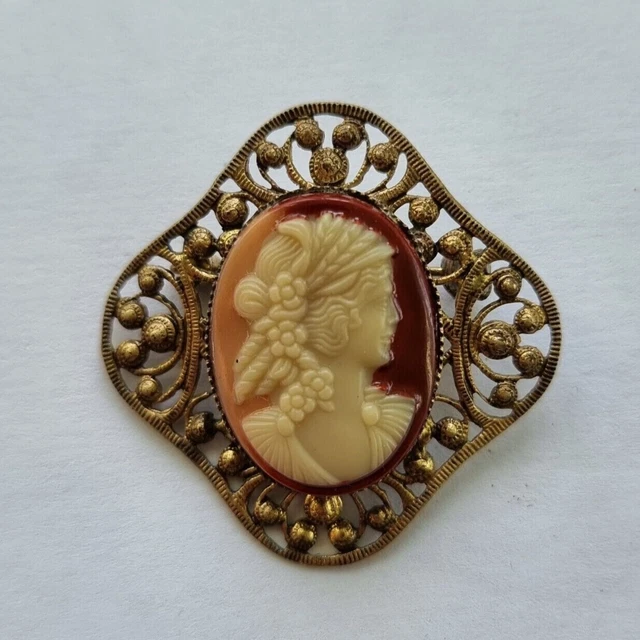 ANCIENNE BROCHE VERRE Améthyste, Pomponne Pinchbeck Perle 19thc 397541761372