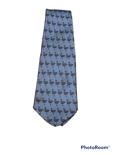 Yves Saint Laurent Mens Vintage Silk Tie Blue