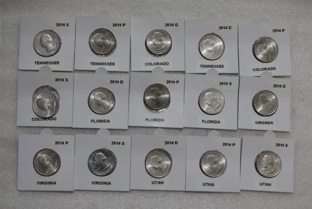 Usa Quarters From 2014 Collection B49 #1033