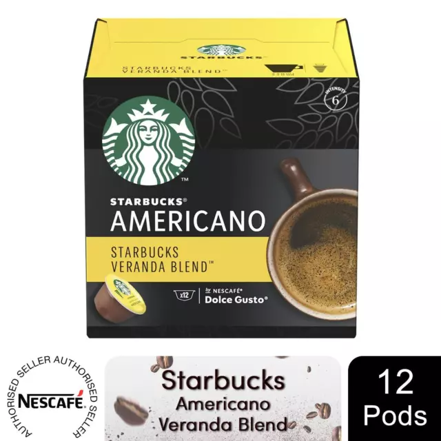 Nescafe Dolce Gusto Starbucks Coffee Pods Caps Box of 12 Americano Veranda Blend