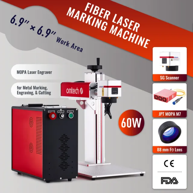 Secondhand Fiber Laser 60W Laser Etching Machine JPT MOPA Source 6.9x6.9 175x175