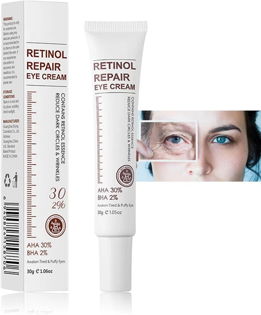 RETINOL EYE CREAM with Retinol Serum & AHA 30% & BHA 2% -Under Eye ...
