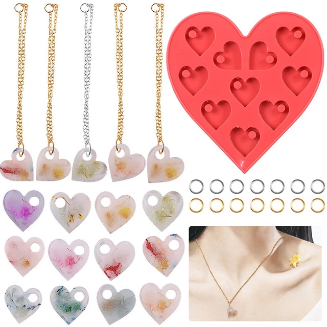 Silicone Moule,15 Pcs Résine Pendentif Outil De Bijoux + 100 Pcs