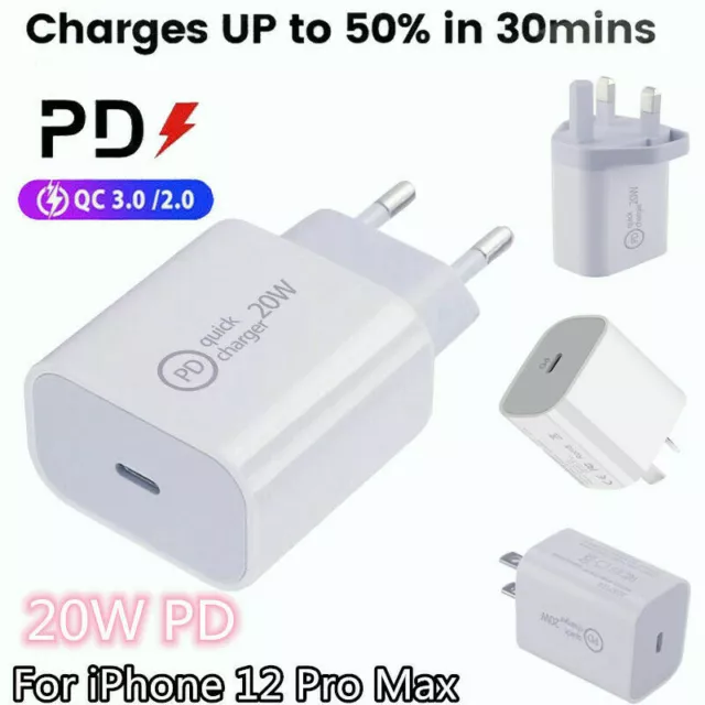 Chargeur USB C PD 20W Rapide Compatible for iPhone 12/12 Pro /12 Mini /11