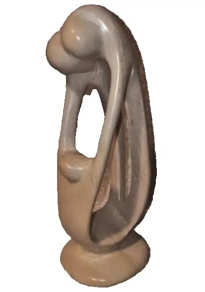 Natural Kisii Soapstone Family Sculpture~Hand Carved~Parents Child Made in Kenya