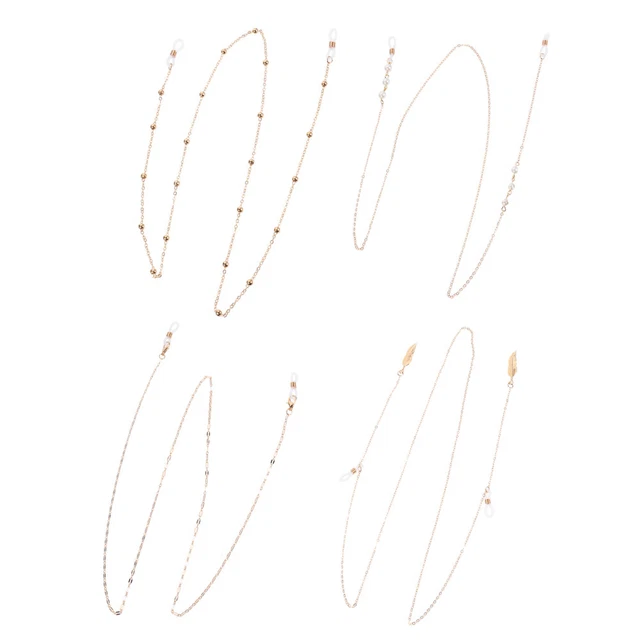 4 Pcs Eyewear Rope Glasses Chain Beaded Necklaces Glasses Necklace Dual Purpose