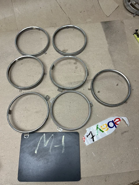 7-6" HEAD LIGHT BULB MOUNT RETAINING RINGS Mixed Lot Ford Chevrolet Dodge 7 Piec